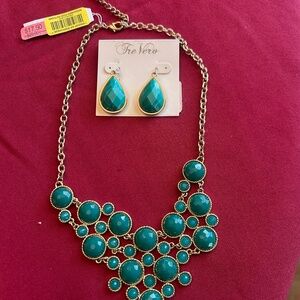 Turquoise necklace and earrings
